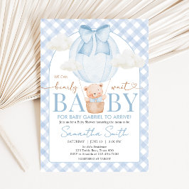 Invitación Blue Bear Bearly Wait Baby Shower