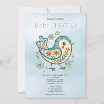 Blue Bird Floral Baby Shower