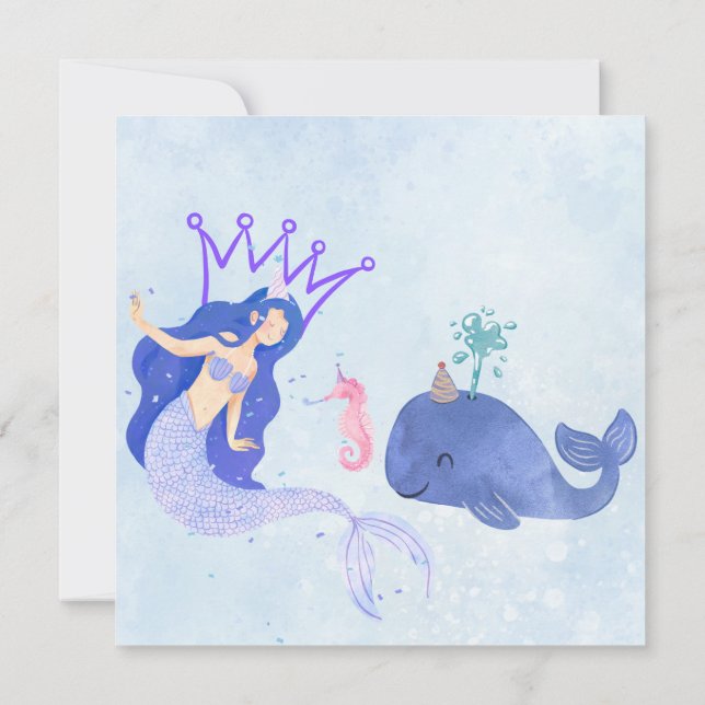 Invitación Blue  Birthday Invitation (Reverso)