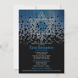 Invitación Blue Black Video Game Gamer Bar Mitzvah