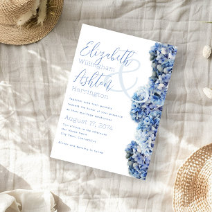 Invitación Blue Bliss Boda Nombres completos de pareja