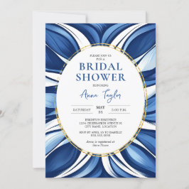 Invitación Blue Bliss Organic Floral Bridal Shower