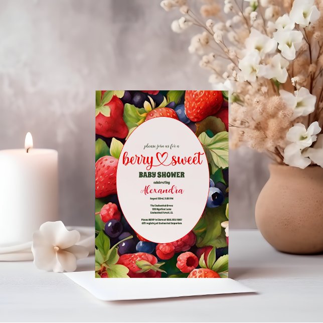 Invitación Blue Blueberry Berry Sweet Baby Shower (Subido por el creador)