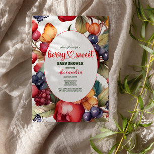 Invitación Blue Blueberry Berry Sweet Baby Shower