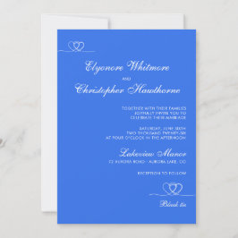 Invitación Blue Bold Elegant Chic Calligraphy Wedding
