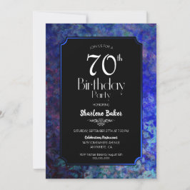 Invitación Blue Border Black 70 cumpleaños