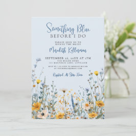 Invitación Blue Botanical Wildflower Bridal Shower