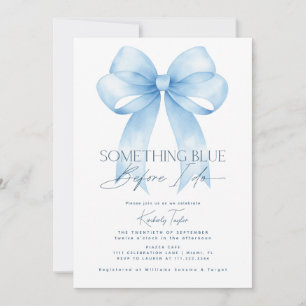 Invitación Blue Bow Algo Azul Antes De Hacer Ducha Británica