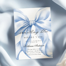 Invitación Blue Bow Algo Azul Antes De Hacer Ducha Británica