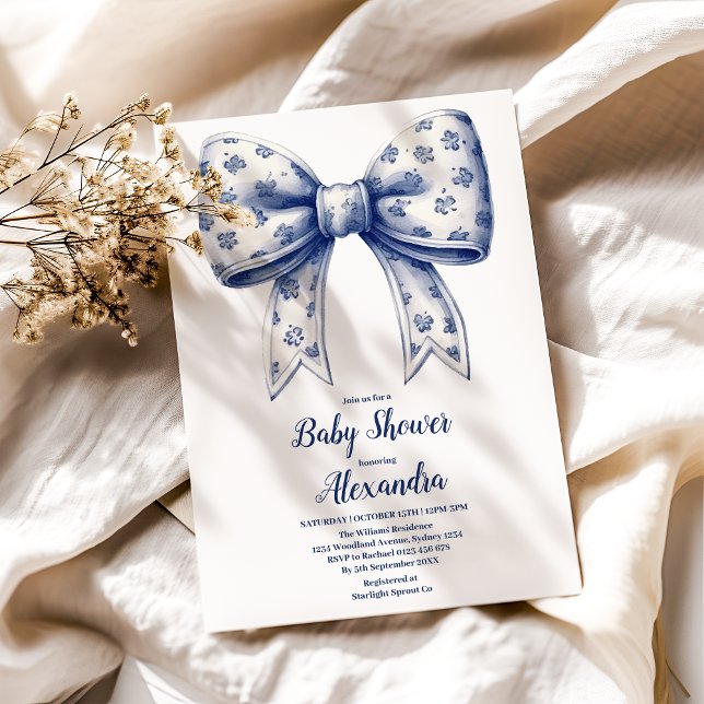 Invitación Blue Bow Boy (Subido por el creador)