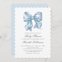 Invitación Blue Bow Boy Baby Shower