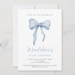 Invitación Blue Bow Boy Baby Shower invitation