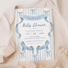Blue Bow Coquette Blue Boy baby Shower