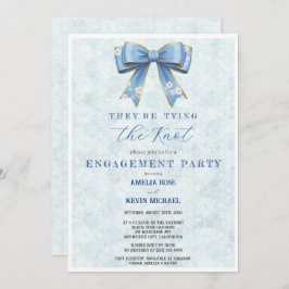 Invitación Blue Bow Engagement Invitation – Japanese Style