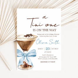 Invitación Blue Bow Espresso Martini Baby Shower