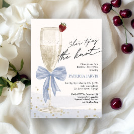 Invitación Blue Bow está atando el Brunch nupcial