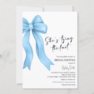 Invitación Blue Bow está atando la ducha nupcial