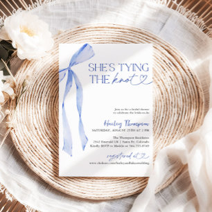 Invitación Blue Bow está atando la ducha nupcial