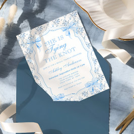 Invitación Blue Bow está atando la ducha nupcial