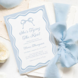 Invitación Blue Bow está atando la ducha nupcial
