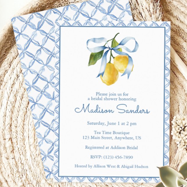 Invitación Blue Bow Lemons (Subido por el creador)
