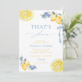 Invitación Blue Bow Lemons That's Amore Italian Bridal Shower