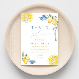 Invitación Blue Bow Lemons That's Amore Italian Bridal Shower