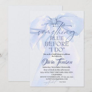 Invitación Blue Bow Something Blue Before I DO Bridal Shower