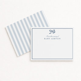 Invitación Blue Bow & Stripes from the Nursery of, Gracias