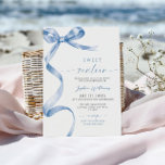 Invitación Blue Bow Sweet 16 Birthday Invitation<br><div class="desc">Invitación a los cumpleaños 16 Blue Bow Sweet - Celebre su cumpleaños con estilo con esta elegante invitación Sweet 16 con un diseño clásico de arco azul. Perfecto para marcar el tono de una moda y un evento sofisticado, esta invitación muestra una suave paleta azul y una estética femenina y...</div>