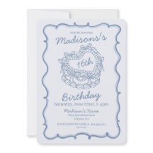 Blue Bow Sweet 16 Heart Coquette Cake Cumpleaños