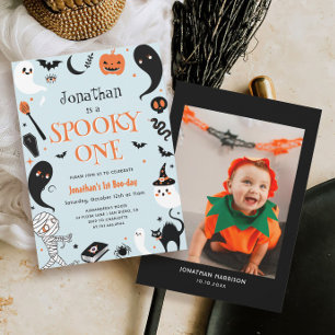 Invitación Blue Boy Halloween Spooky Un Primer cumpleaños de 
