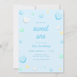Invitación Blue Boy Sweet One First Birday Invitation