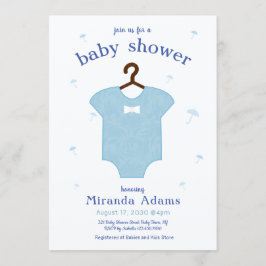 Invitación Blue Boy Vress Baby Shower