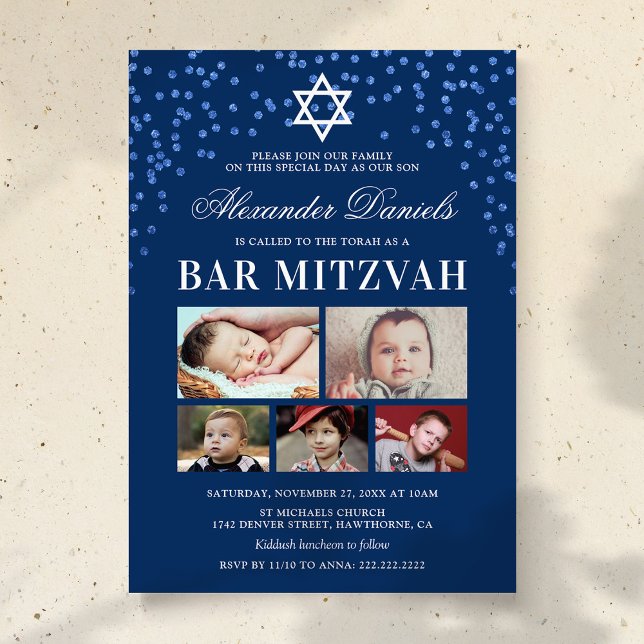 Invitación Blue Boys Bar Mitzvah Photo (Subido por el creador)