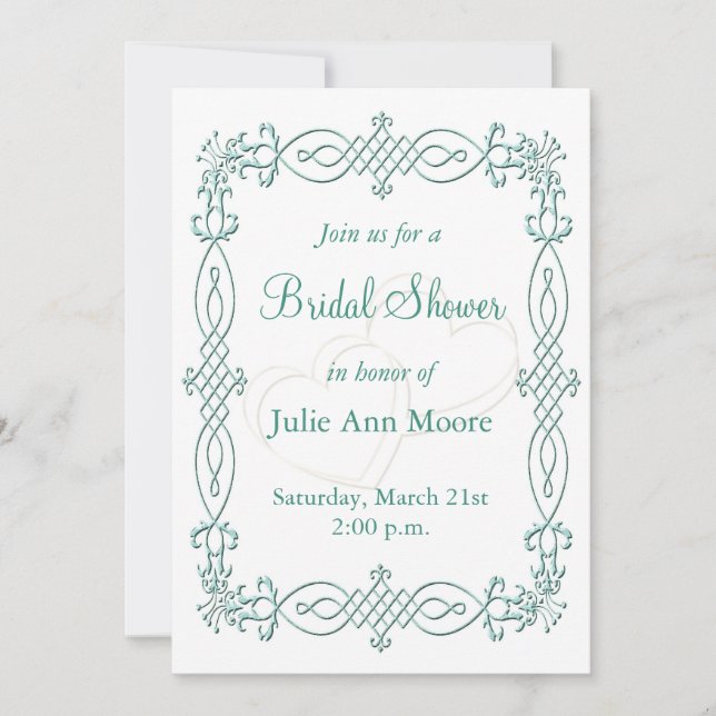 Invitación Blue Bridal Shower (Anverso)