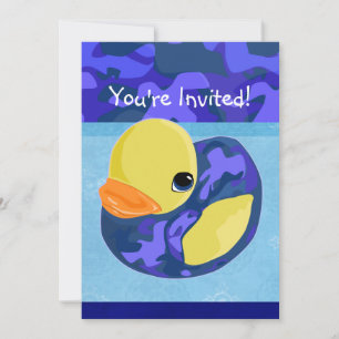 Invitación Blue Camo Rubber Ducky