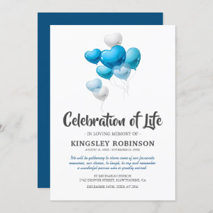 Invitación Blue Celebration of Life Funeral