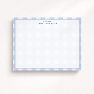Invitación Blue Checkered Note Card
