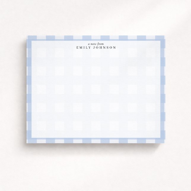 Invitación Blue Checkered Note Card (Subido por el creador)