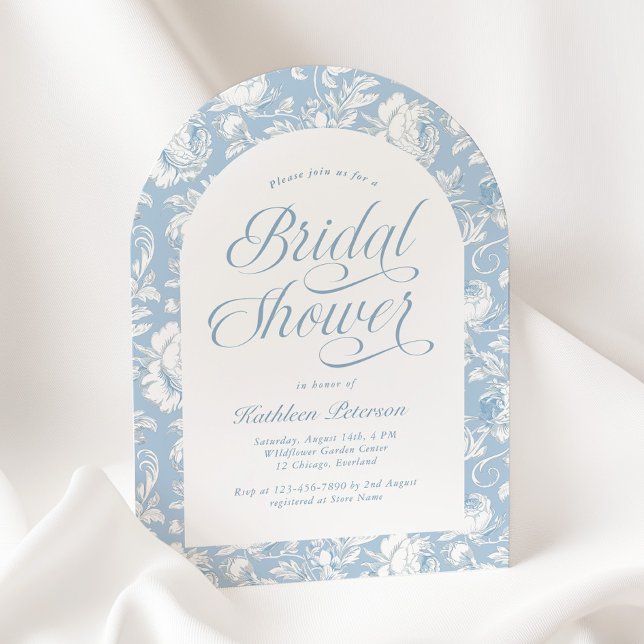 Invitación Blue Chinoiserie Bridal Shower Invitation (Subido por el creador)