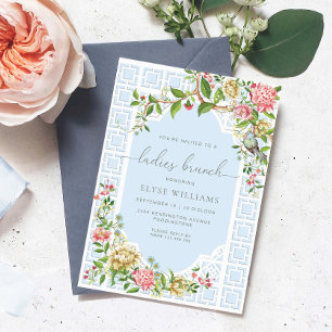 Invitación Blue Chinoiserie Trianon Ladies Brunch