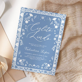 Invitación Blue Cielito Lindo Talavera Baby Shower