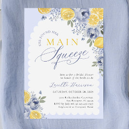 Invitación Blue Citrus Lemon Bridal Shower