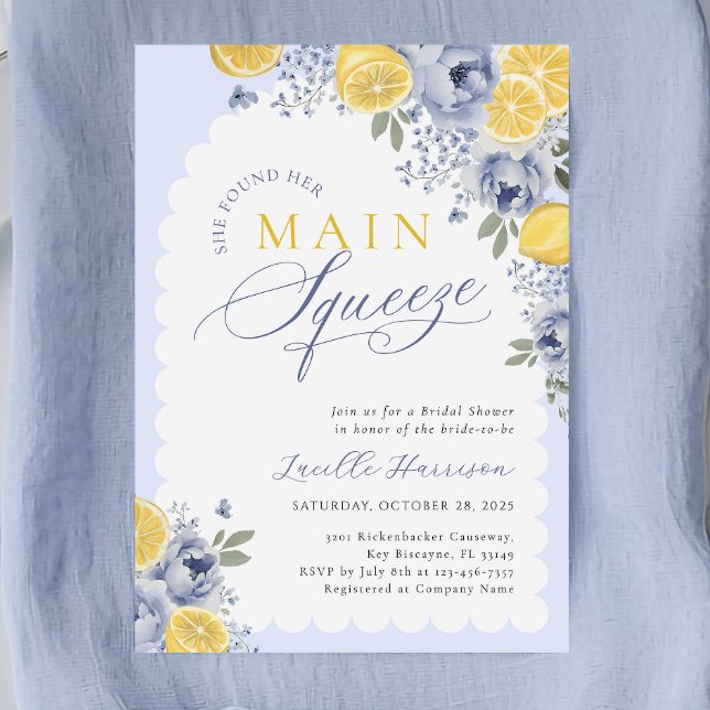 Invitación Blue Citrus Lemon Bridal Shower (Subido por el creador)