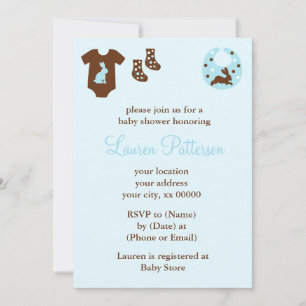 Invitación Blue Clothes Boy Baby Shower