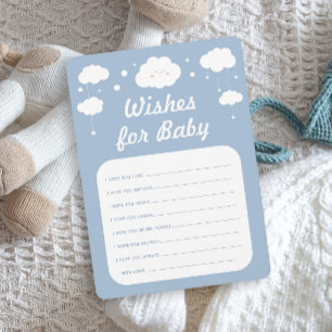 Invitación Blue Cloud Baby Shower Game Wiers for Baby Card