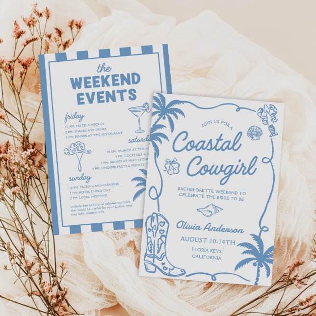 Invitación Blue Coastal Cowgirl Bachelorette Party (Subido por el creador)