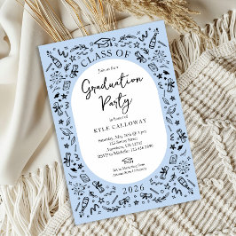 Invitación Blue College Graduation Invitation