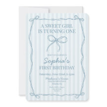 Blue Coquette Bow Pastel Fiesta de cumpleaños a ra